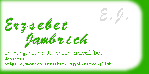 erzsebet jambrich business card